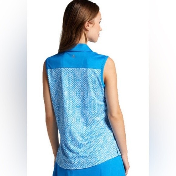Bermuda Sands Golf Top Polo Harriet Peacock Sleeveless with Snaps Size XS NEW - Picture 2 of 12